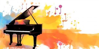 钢琴颜料喷溅色彩背景