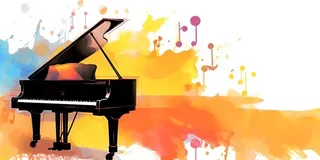 钢琴颜料喷溅色彩背景