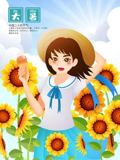 传统节气大暑海报