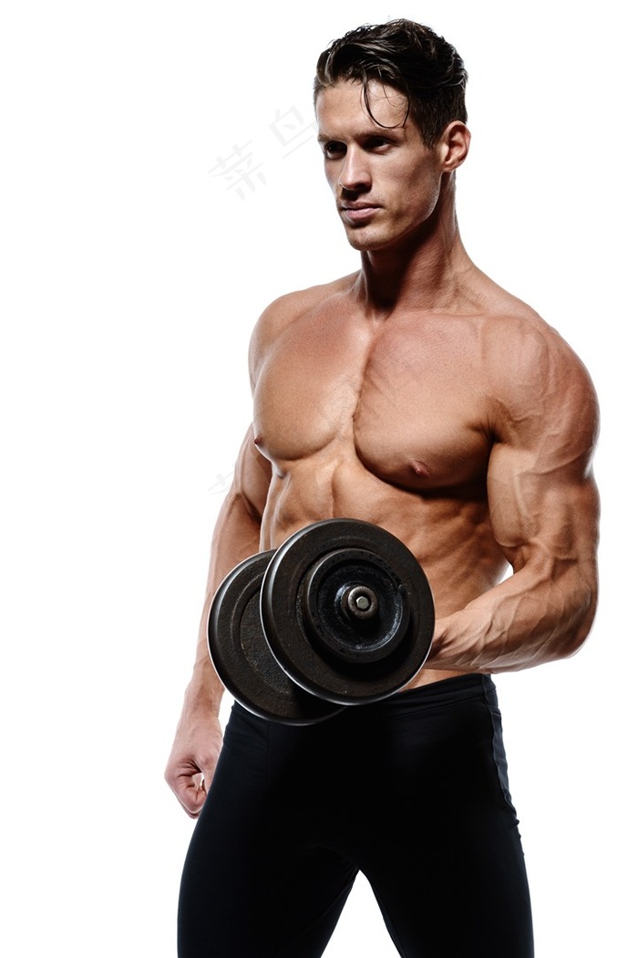 正在运动的肌肉男