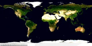 在太空中看地球表面