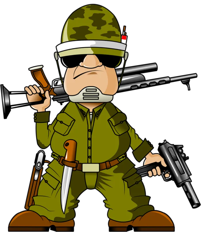 大兵卡通军人