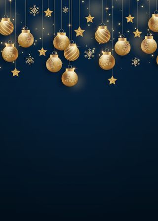圣诞节金铃深蓝色背景