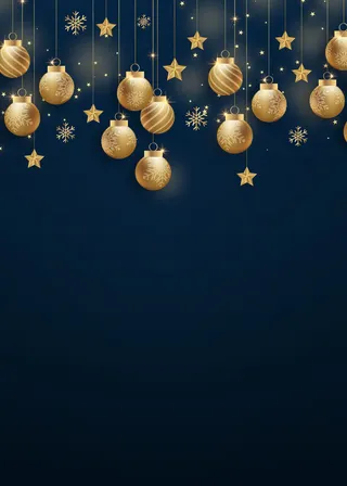 圣诞节金铃深蓝色背景