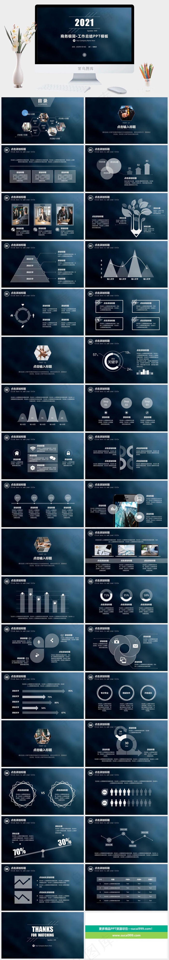2021商务极简极致简约IOS欧美风工作总结计划总结简介宣传汇报述职报告ppt模版