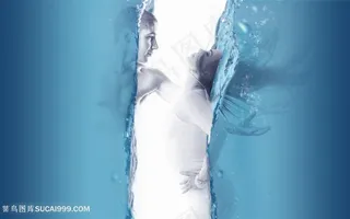 水中男女背景图