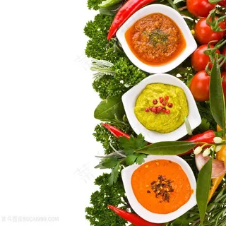 新鲜的蔬菜与蘸料 新鲜的蔬菜与蘸料