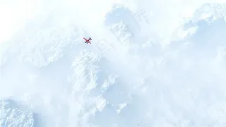 飞过雪山的飞机素材高清图片