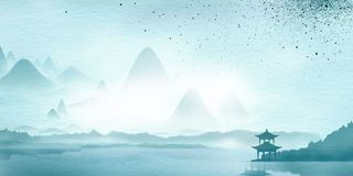 中国风传统水墨古风古典展板边框工笔画PS海报背景平面设计素材