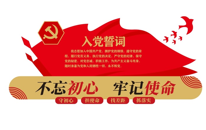 矢量入党誓词党建文化墙cdr矢量模版下载