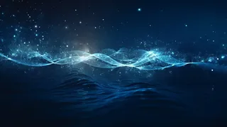 蓝色科技星空光粒子线条背景