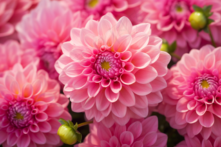 粉红菊花特写摄影图