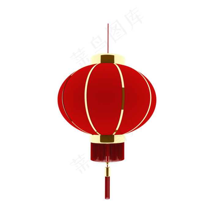 中国风 手绘 卡通元素 传统 复古红 灯笼装饰 PNG 免抠 
