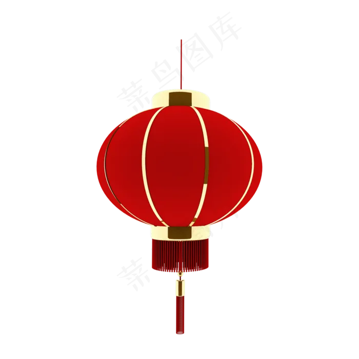 中国风 手绘 卡通元素 传统 复古红 灯笼装饰 PNG 免抠 