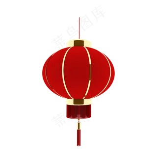 中国风 手绘 卡通元素 传统 复古红 灯笼装饰 PNG 免抠 