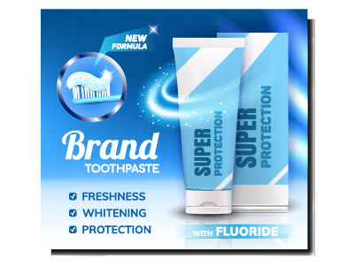 矢量口腔牙刷与冲洗器广告