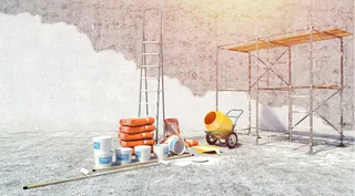 施工现场装修刷墙