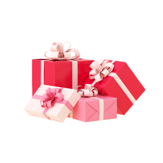 一组粉色礼盒情人节免扣