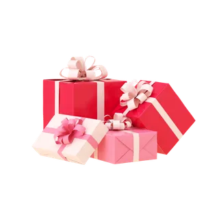 一组粉色礼盒情人节免扣
