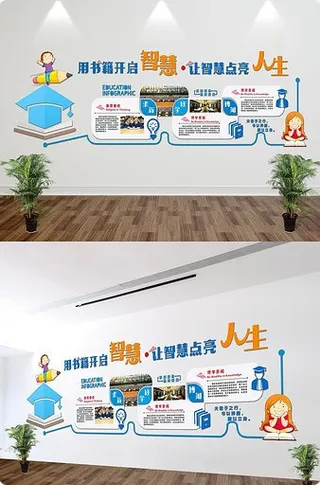 校园图书馆文化墙