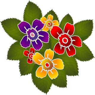 刺绣花朵绿植卡通