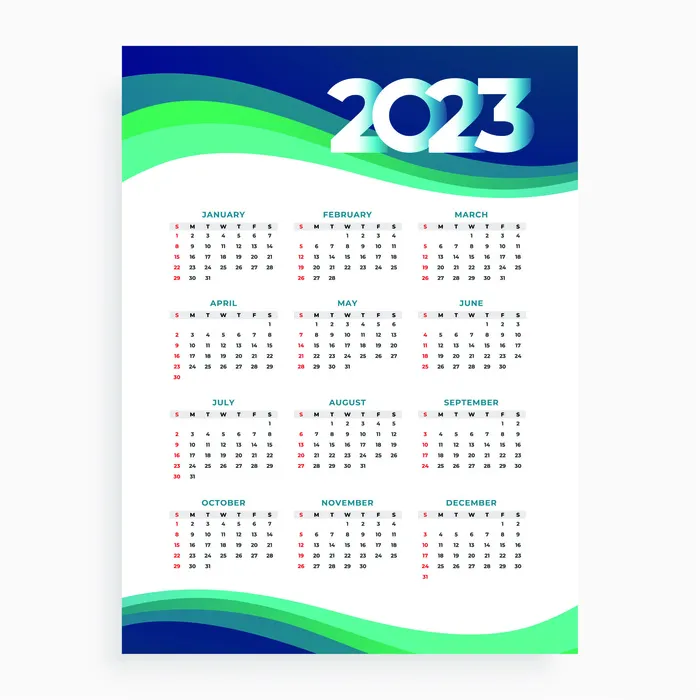 简约2023年日历eps,ai矢量模版下载