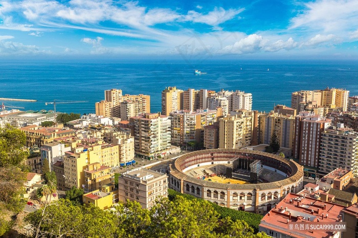 马拉加的全景视图