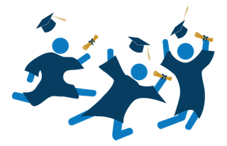 简笔画毕业生卡通蓝色少儿兴趣班