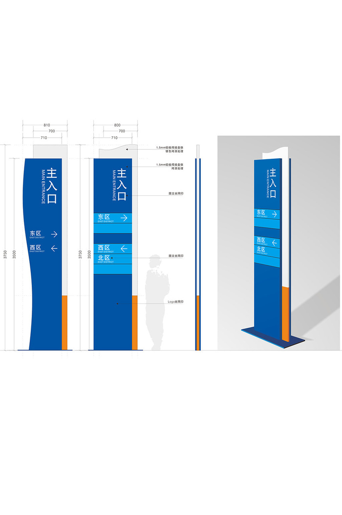 学校工业园区指示牌导视牌设计