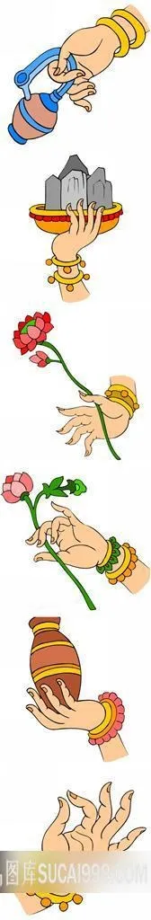 观音手势手绘素材