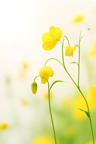 花朵黄色简约背景