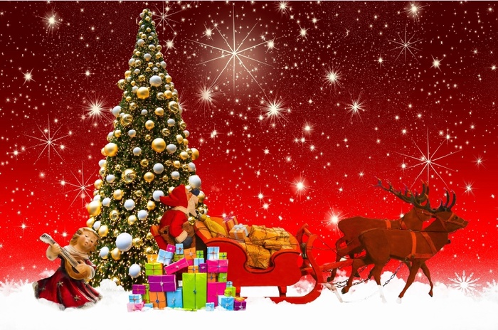 圣诞节雪花风景装饰背景墙