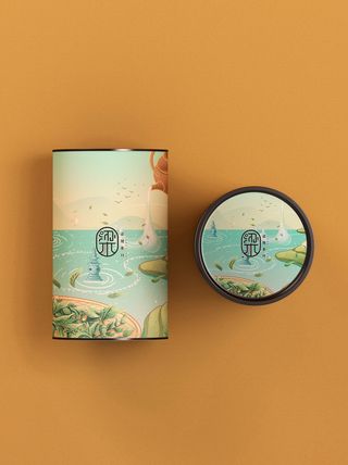 国风高档茶叶包装盒袋罐瓶LOGO标贴展示VI智能贴图样机PSD素材