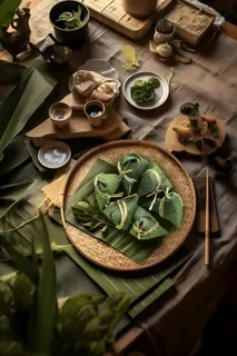 端午节实物包粽子食物背景