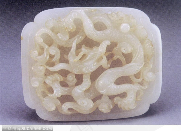 中华传统工艺-盘龙花纹玉器