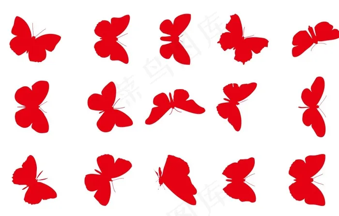 矢量免抠蝴蝶剪影cdr矢量模版下载