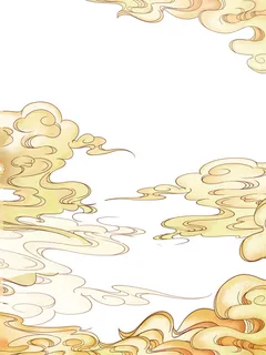 中国风国潮祥云插画手绘云彩图案海报云层装饰背景PSD设计素材