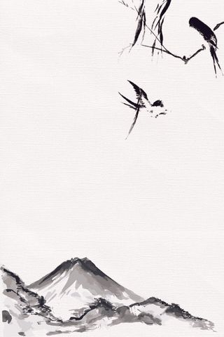 中国风传统水墨古风古典展板边框工笔画PS海报背景平面广告Ai设计素材