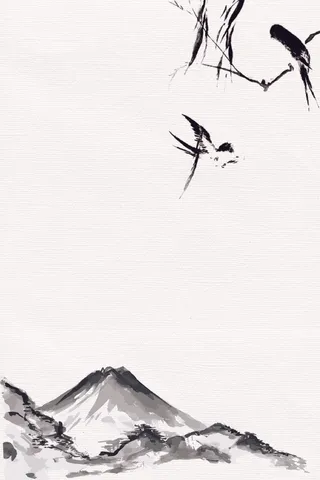 中国风传统水墨古风古典展板边框工笔画PS海报背景平面广告Ai设计素材