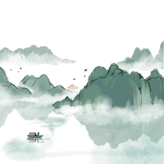 清明元素古风中式清明节山水画中国风