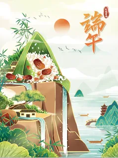 端午节插画海报 端午节插画海报
