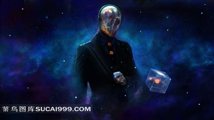 星空中的科幻男人