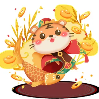 可爱2022年虎年吉祥物卡通形象新年海报元素AI矢量图PSD分层设计素材