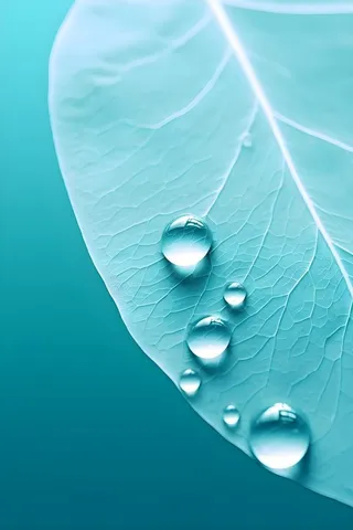 树叶露珠青色大气意境背景