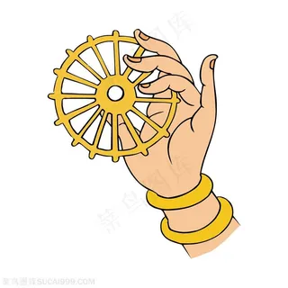 佛手png矢量拿着金轮图片