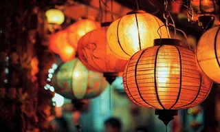 灯笼喜庆中秋佳节夜晚，元宵节摄影图