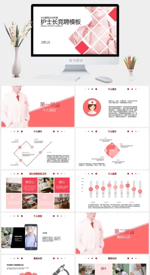 护士述职报告PPT模板预览图