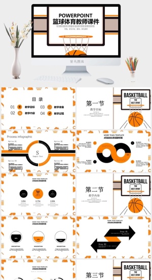 体育课篮球教育培训教学设计教师教育教学课件PPT模板
