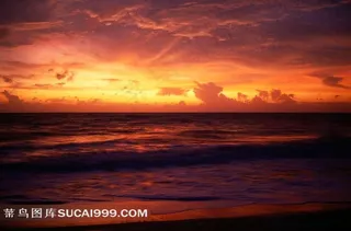 日落海洋风景图