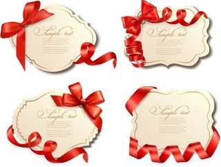 免抠蝴蝶结标签矢量